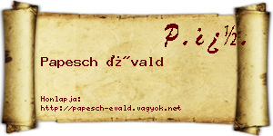 Papesch Évald névjegykártya